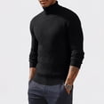 thumbnail image 4 of Domuza Men’s Turtleneck Sweater, Long‑Sleeve Stretch Ribbed Knitted Pullover Top, Slim‑Fit Basic Lightweight Casual Jumper for Fall & Winter, 4 of 6