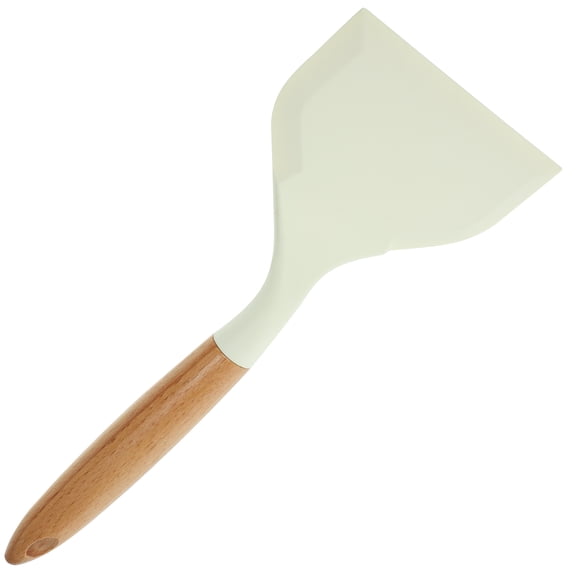 FOLOYORI Wide Pancake Spatula Heat Resistant White Silicone 1Pcs 10.6X4.6X0.8In