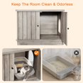 thumbnail image 2 of Wood Cat Litter Box Enclosur, Rectangle Hidden Pet Cat Washroom Bench, Gray, 2 of 10