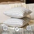 thumbnail image 2 of Buffalo Plaid Lumbar Pillow Covers 12x20 Set of 2, Light Grey and White Gingham Check Lumbar Pillows, Outdoor Farmhouse Checkered Pillow Covers for Patio Furniture (No Pillow Inserts), 2 of 6