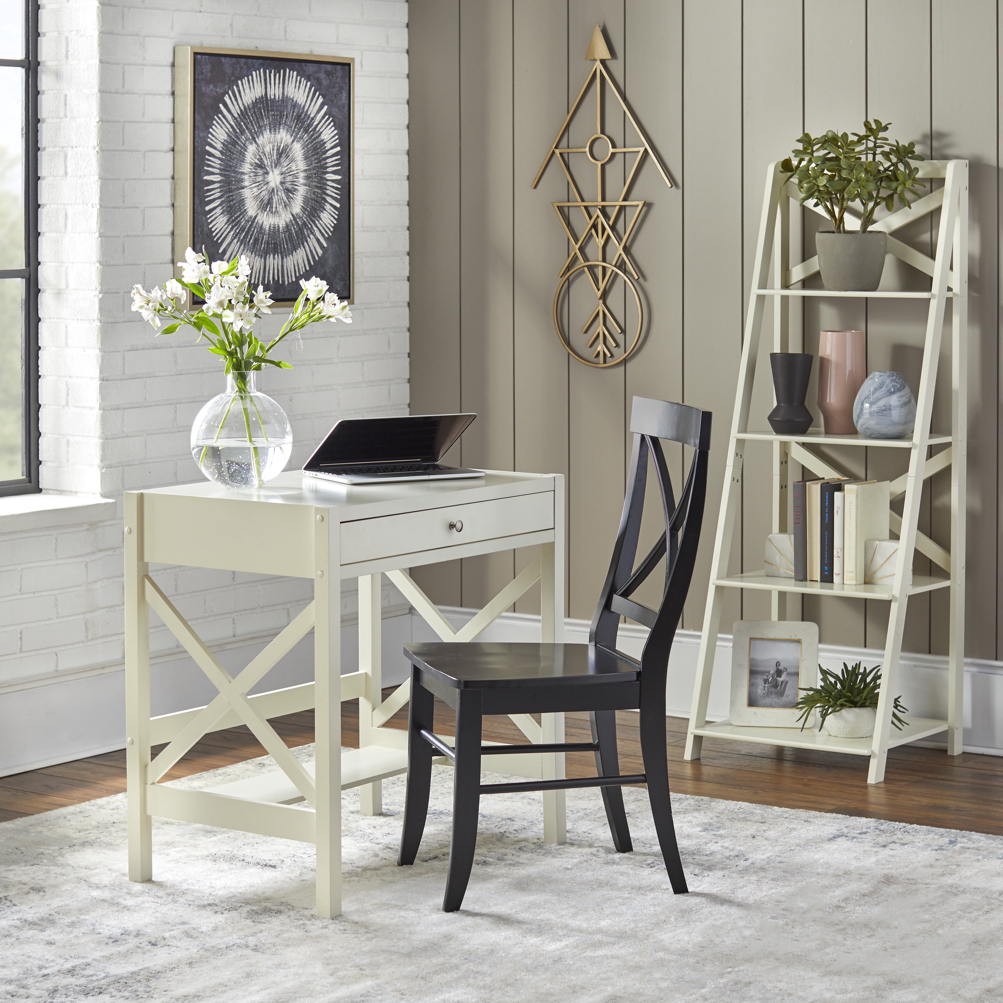 TMS x 4-Tier Shelf, Ladder Bookcase, White - Walmart.com