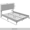 thumbnail image 4 of Castle Place Glamour Luxe Velvet Upholstered Queen Platform Bed, Navy Blue, 4 of 8