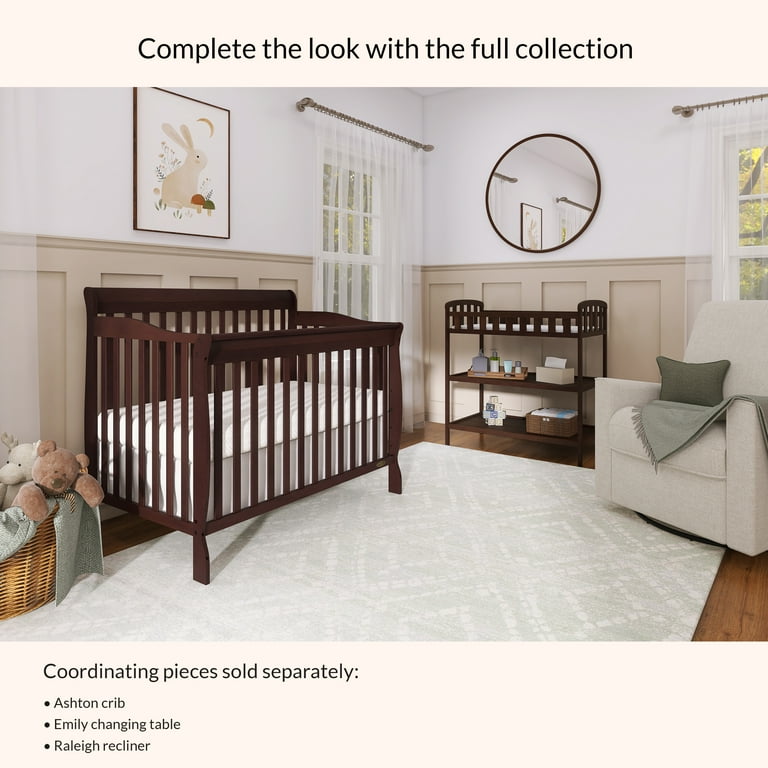 Dream On Me Ashton 5-in-1 Convertible Crib, Espresso, Greenguard