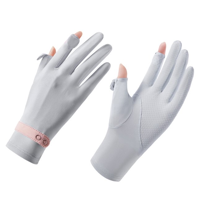 Guantes de protección solar para mujer, para verano, ciclismo, conducción, antideslizantes, ligeros, transpirables, para exteriores, guantes de protección solar para mujer