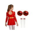 thumbnail image 2 of iiniim Kids Girls Cheerleading Fancy Dress Outfits with Pompoms Socks Musical Party Performance Dacewear A Red 16, 2 of 7