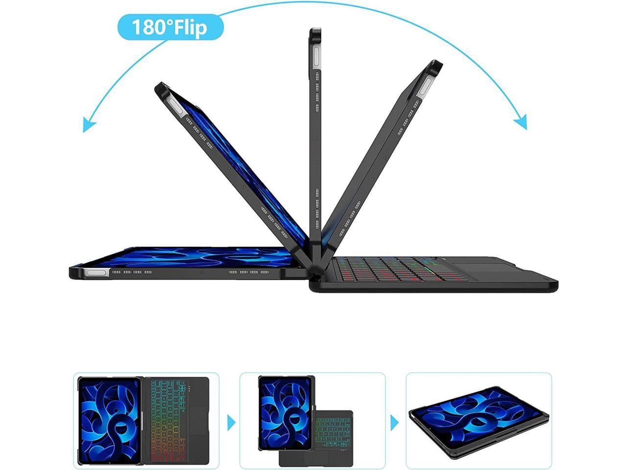 iPad 10th Generation 10.9 inch 2022 Case with Keyboard, Trackpad, Backlit, Rotatable - Touchpad iPad 10th Keyboard Case 10.9" 2022 with Pencil Holder