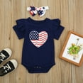 thumbnail image 5 of OAVQHLG3B Baby Girls 4th-of-July Romper Stars Love Heart Suspender American Flag Shorts Set, 5 of 9