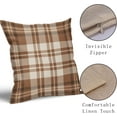 thumbnail image 4 of Set of 2 Brown Plaid Pillow Covers 20x20Inch Grey Cream Buffalo Plaid Tartan Print Winter Decorative Outdoor Pillowcases Farmhouse Rustic Throw Cushion Case Decor for Home Couch Sofa Bed, 4 of 15