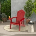 thumbnail image 2 of Costway Patio HIPS Adirondack Chair with Cup Holder Weather Resistant Outdoor 380 LBS Red, 2 of 12