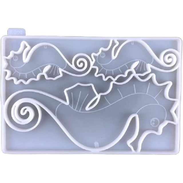 CHIHUOBANG Nuevo molde de resina epoxi con forma de caballito de mar, molde de silicona para dulces, chocolates, galletas, moldes para cocina, repostería, decoración, manualidades, molde de caballito