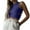 Blue, variant on Lmnyox Summer Going Out Tops for Women Ribbed Knit Sleeveless Crop Tops Fashion Crew Neck Slim Tees Clothes