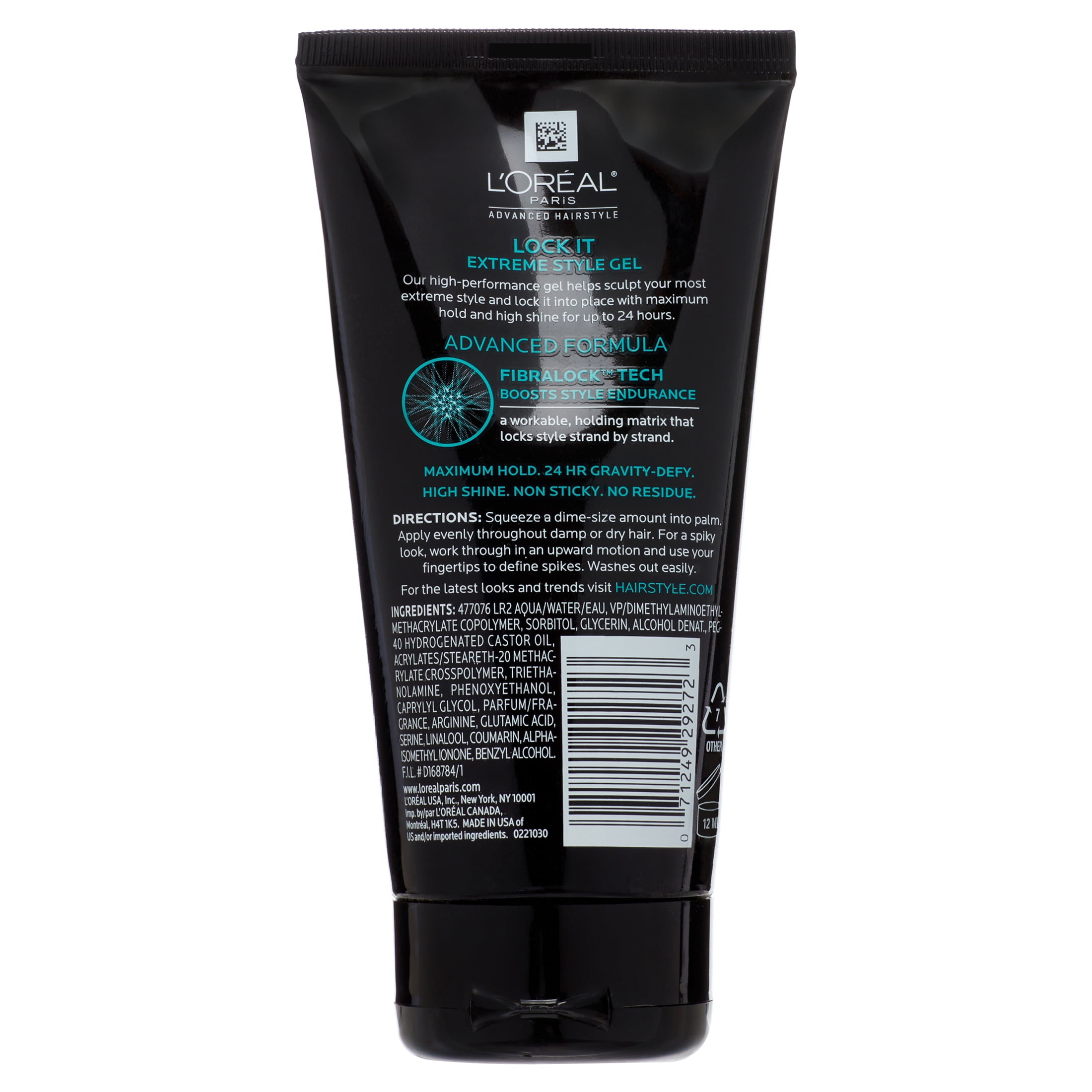 L'Oreal Paris Advanced Hairstyle Lock It Shine Enhancing Squeeze Hair Styling Gel, 5.1 fl oz