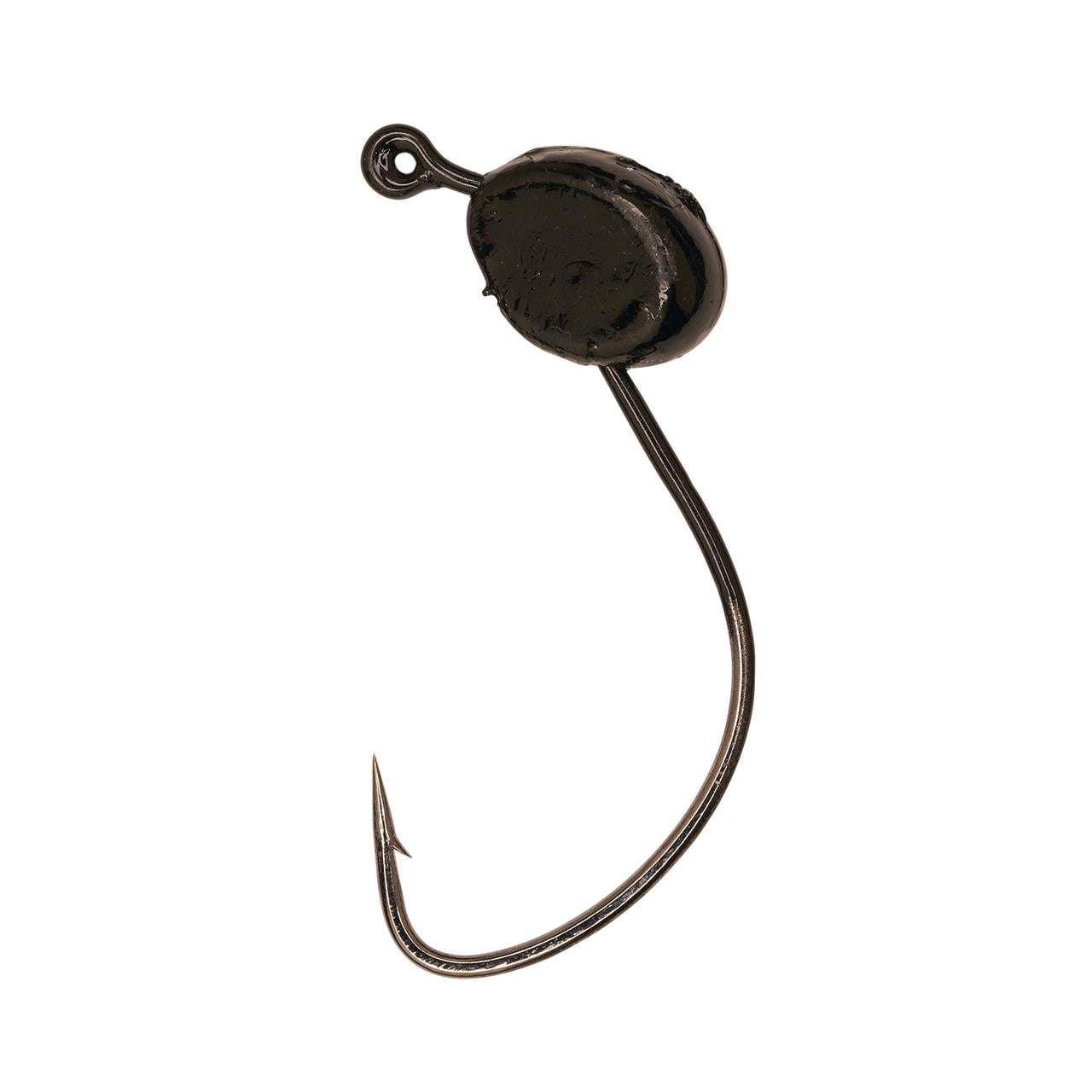 Eagle Claw Wacky Fishing Jig Head with Weed Guard, Black, 1/4 oz.