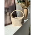 thumbnail image 1 of Granjero Gordo Bolso de mano tejido y bolsas de cosméticos, bolso de mano tejido elegante de playa de verano, bolso de hombro de 5,9 x 4,92 x 5,51 pulgadas (blanco), 1 of 4