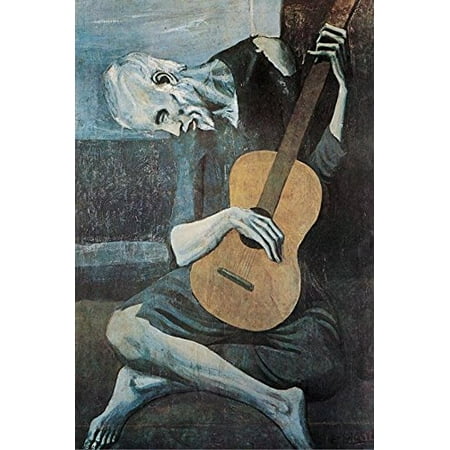 HG AP599 Old Guitarist by Pablo Picasso 36x24 Art Print Poster Museum Masterpiece Famous (Pablo Picasso Best Paintings)