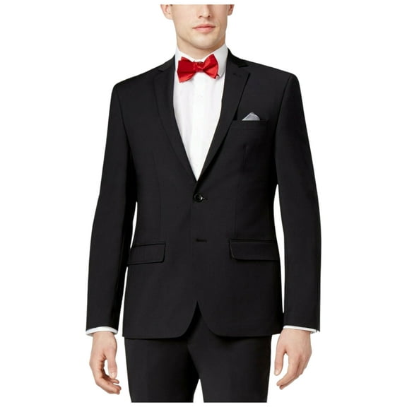 Bar Iii Mens Skinny fit Suit Jacket Blazer 36 R Black Solid