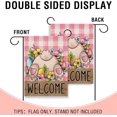 thumbnail image 4 of Welcome Easter Bunny Small Decorative Garden Flag, Cute Rabbit Eggs Flower Pink Plaid Check Yard Lawn Outside Decor, Farmhouse Burlap Outdoor Home Decoration Double Sided 12 x 18, 4 of 6