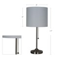 thumbnail image 2 of hometrends Brushed Nickel Stepped Base Table Lamp with White Shade, 2 of 2