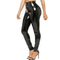 thumbnail image 7 of Yokua Women Punk PU Faux Leather Leggings Metallic Sexy Bright Wet Look Long Pants, 7 of 7