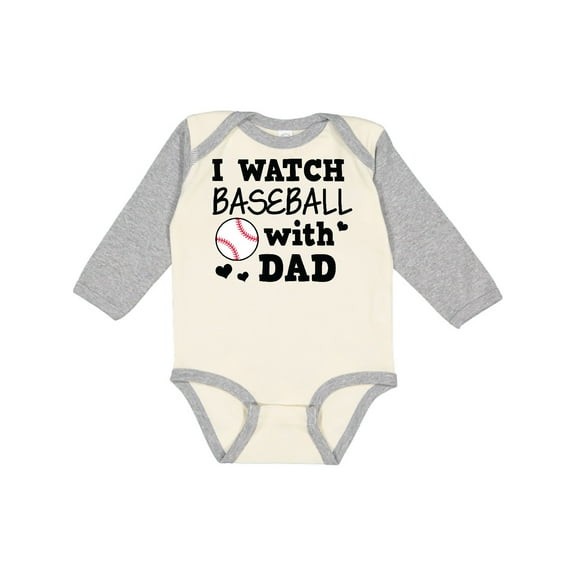 Inktastic I Watch Baseball with My Dad Boys or Girls Long Sleeve Baby Bodysuit