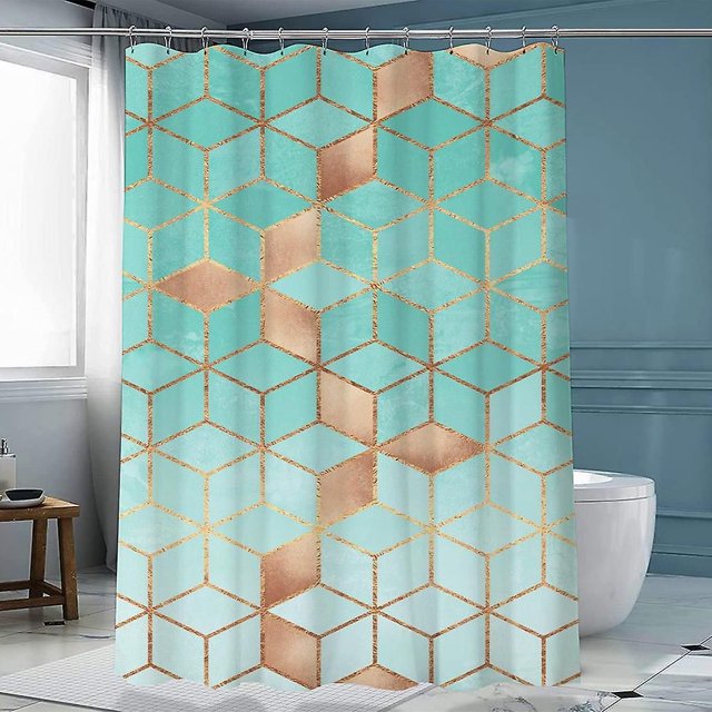 Modern Geometric Bathroom Waterproof Shower Curtain