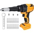 thumbnail image 1 of Dewalt 20V Cordless Rivet Gun, 1/8", 5/32", 3/16" Brushless Rivet Gun, 20 Rivets and LED Light, 3 Adapters, Automatic Electric Rivet Nut Guns, 1 of 5