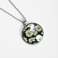 thumbnail image 4 of Daisy Glass Circular Pendant Necklace - Dazzling Jewelry for Women, 4 of 5