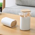 thumbnail image 4 of Press Type Toothpick Holders, Automatic Lifting Storage Box Portable Toothpick Box, Swabs & Toothpick Dispenser with 4 Compartments, for Home, Restaurant, Office, 4 of 7
