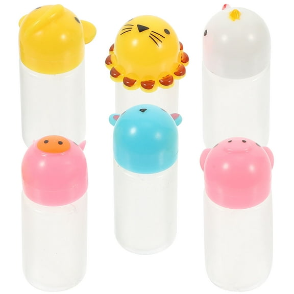 HEMOTON Mini Plastic Sauce Bottles for Condiments, Multi-Color, 6 Pieces, Ideal for Home, Outdoor, Travel, and Kitchen Use