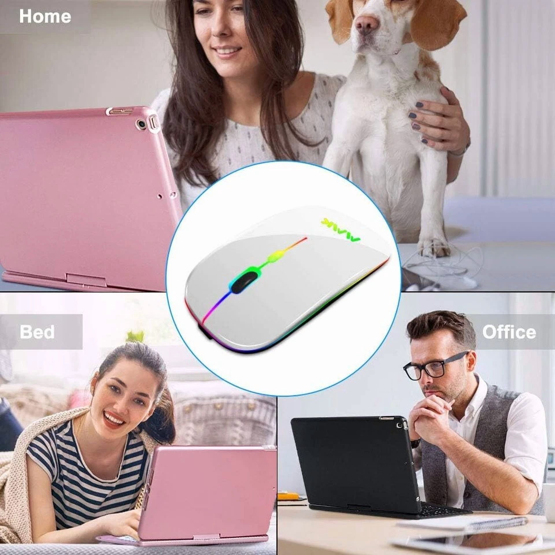 BUTTERFLY- Wireless Bluetooth Mouse, Rechargeable Usb Optical Mouse, Led Slim Dual Mode(Blu