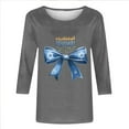 thumbnail image 4 of Craaazy Hanukkah Shirts for Women Athletic Casual Menorah Printed Round Neck 3/4 Sleeve T-shirts Gifts, 4 of 4