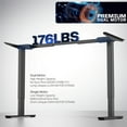 thumbnail image 4 of VIVO Black Electric Stand Up Dual Motor Desk Frame, Height Adjustable Legs, 4 of 8