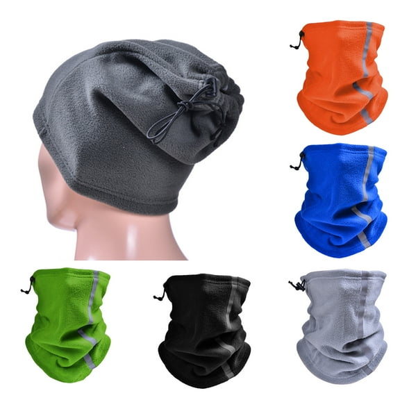 SPRING PARK 2Pcs Winter Neck Warmer Gaiter Ski Polyester Warm Windproof Reflective Design Face Scarf Cover Circle Loop Scarves for Snowboard