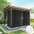 thumbnail image 6 of Black Morocco Outdoor Curtains for Patio Waterproof,Windproof Privacy Curtains with Weighted Bottom,Geometric Leaf Diamond Lattice Abstract Outside Drapes for Picnic Garage Yard 54"x108" 1 Panel, 6 of 8