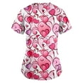 thumbnail image 3 of LHVUOA Valentine's Day Scrub Tops for Women Plus Size Short Sleeve Working Uniform Stretch Nursing Medical Scrubs T Shirts with Pockets, 3 of 3