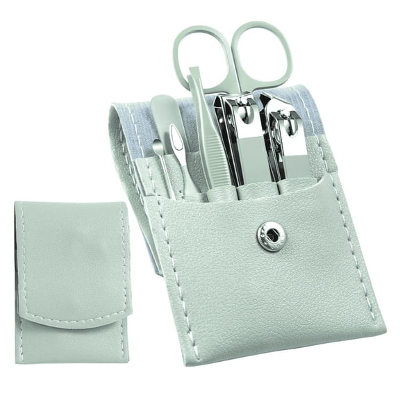EXLEAF 7Pcs Nail Clipper Set, Stainless Steel Manicure and Pedicure Kit, Finely Polished Grooming Tools for Home and Travel, Personal Care Gift