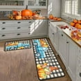 thumbnail image 4 of Fall Kitchen Mats, Fall Decor Autumn Pumpkin Floor Mat Set of 2, Non-Slip Backing Fall Kitchen Rugs, Fall Decorations for Home Harvest Thanksgiving Decor Holiday Rug 17"x47.2"+17"x30", 4 of 6