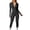 Black, variant on Women's athletic Jumpsuit Workout Ribbed Long Sleeve Zipper Casual Jumpsuit Pants Long Skinny,Women Long Sleeve Ribbed Jumpsuit Zip up Front