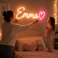 thumbnail image 2 of Custom Name Neon Sign, Personalized LED Light Up Sign with Name, Text or Logo Customizable Neon Wall Decor for Wedding Birthday Bar Salon Beauty Room or Business Decoration, 2 of 7