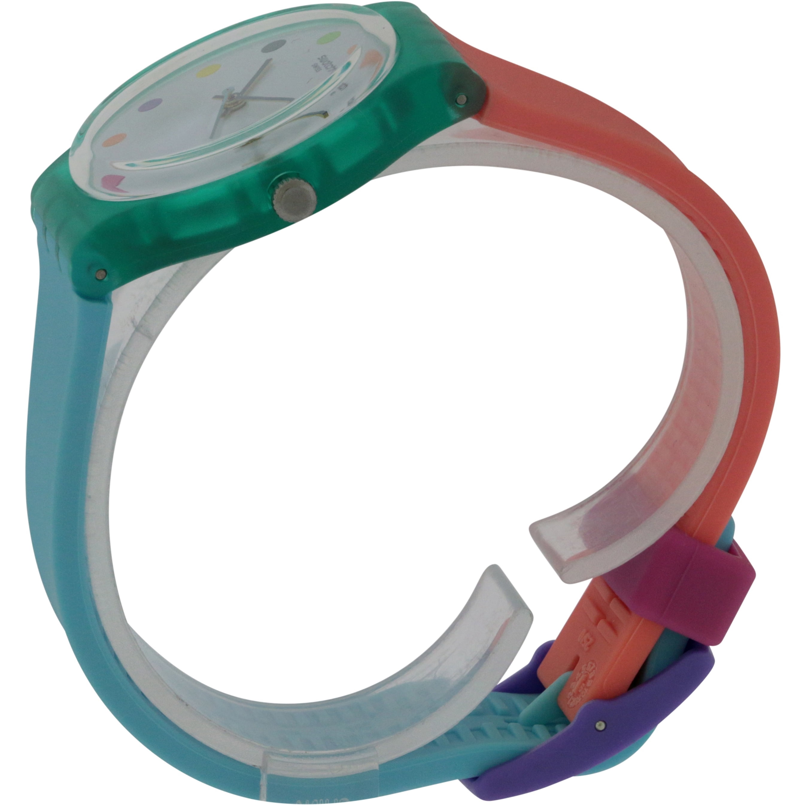 Swatch Candy Parlour Light Blue Dial Multi Color Silicone Ladies Watch GG219 Walmart