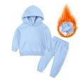 thumbnail image 2 of IROINNID On Sale Hoodie Sweatshirt and Sweatpants 2PCS Outfits Kids Sports Tracksuits Long Sleeve Pullover And Fall Winter Suit,Blue, 2 of 9