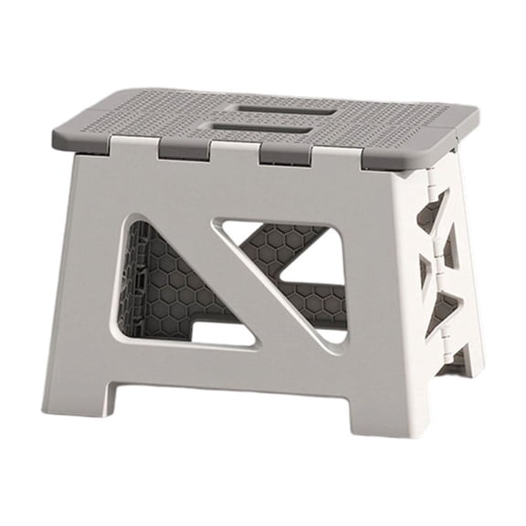 Sahpxhe Step Stool Heavy Duty Folding Step Stool Foldable,Plastic Camping Chair Collapsible Stool with Non-Slip Textured Top for Home Camping Outdoor Use Gray