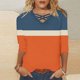 thumbnail image 1 of mfyjkho Tops De Tallas Grandes, Moda Y Ocio Para Mujer, Estampado, Cuello En V, Manga 3/4 Tops Para Mujer Xxxxxl, 1 of 5