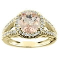 thumbnail image 1 of 14K Yellow Gold Natural Morganite Ring Round 8mm Diamond Accent, size 6.5, 1 of 4