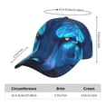 thumbnail image 3 of Yiaed Futuristic Blue Light Wolf Print Cap Adjustable Size for Running Workouts and Outdoor Activities All Seasons, 3 of 5