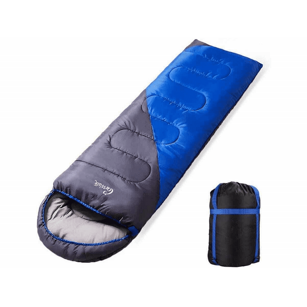 Sleeping Bag Blue/Grey 190T Polyester Outer Waterproof and Lightweight ...