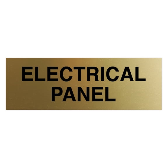 Standard Electrical Panel Sign - Brushed Gold - Small 2" x 6"