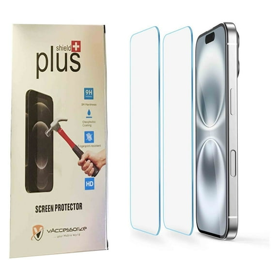 vAccessorize Compatible with iPhone 16 Pro Screen Protector 2.5D Clear Tempered Glass – Ultra HD, Anti-Scratch, Bubble-Free Installation, Case-Friendly Design