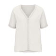 thumbnail image 6 of Mittory V Neck T Shirts for Women Lace Sleeve Ladies Tops and Blouses Summer Outfits Basic Tee, 6 of 6