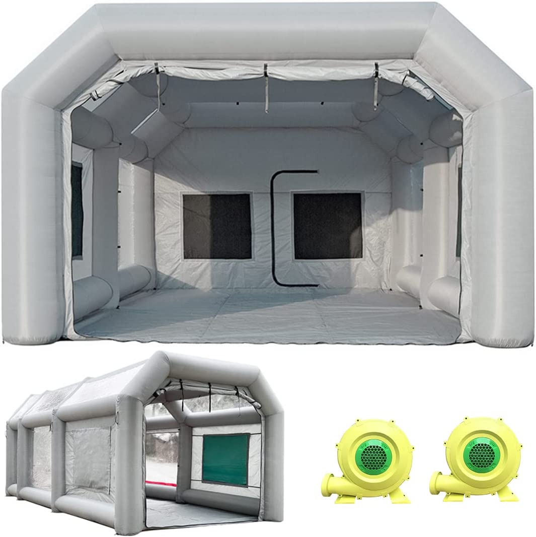Sewinfla Indoor Inflatable Paint Booth with Air Draft Device 20x13x8.5Ft with Blowers